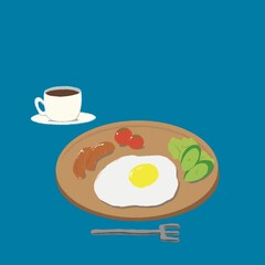 目玉焼きのイラスト素材