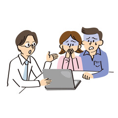 乗り気な夫婦と営業マン　セールスマン