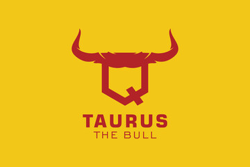 Letter Q logo, Bull logo,head bull logo, monogram Logo Design Template Element