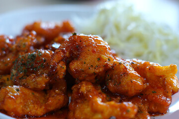 It's a shrimp dish fried in chili sauce.