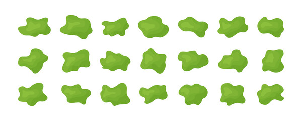 Green slime vector icon, blob organic irregular shape, goo mucus isolated on white background. Random simple illustration