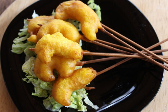 Gambas rebozadas, caballitos 