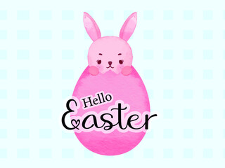 Fototapeta premium Chinese New Year 2023,Year of the Rabbit easter bunny Mid-Autumn Festival cute rabbit simple lines hand painted illustration vector watercolor