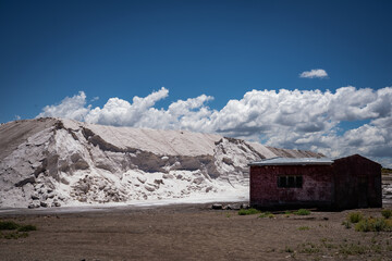mountain of salt in a salt mine in argentina