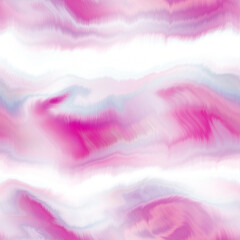 Wavy summer dip dye boho background. Wet ombre color blend for beach swimwear, trendy fashion print. Dripping paint digital fluid watercolor swirl effect. High resolution seamless pattern material.