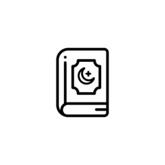 Al quran outline icon vector illustration