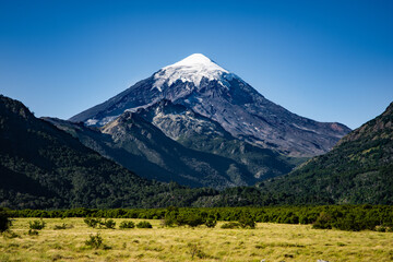 beautiful view of the south face of lanin volcano