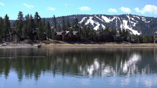 Big Bear Lake Snow Summit from North Shore San Bernardino Mountains California USA