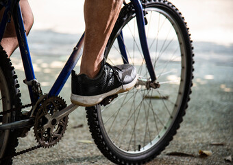 mountain bike on the road