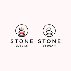 Stone logo icon flat design template