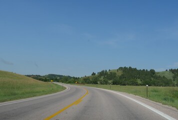 Winding road in Custer, South Dakota