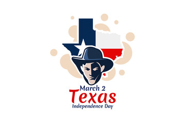 March 2, Independence day of Texas vector illustration. Suitable for greeting card, poster and banner. 