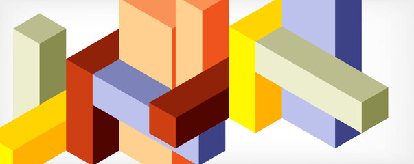 Abstract background. 3d cubes, cubic elements and blocks. Techno or business concept for wallpaper, banner, background, landing page