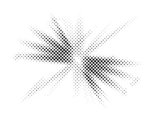 Halftone Background. Glowing light Halftone effect. abstract grunge Starburst halftone dots background. Star Flare, Shine light halftone texture. Retro background, pop art style.