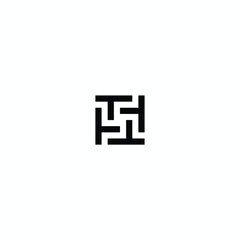 Obraz premium initials logo T four vector design, with illustration abstract square shape 