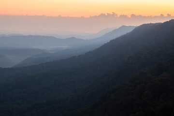 Fototapeta na wymiar Early Sunrise in Mountains