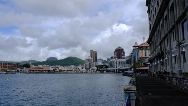Waterfront view in Port Louise Mauritius
