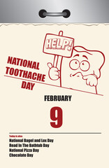 Old page calendar Toothache Day