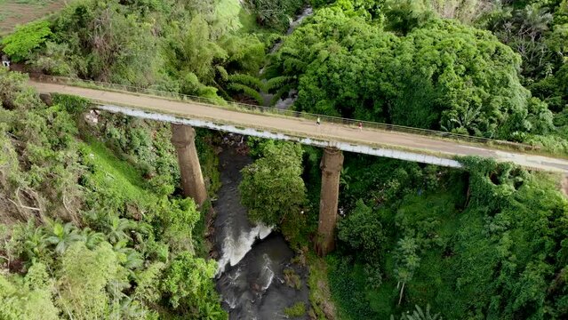 Aerial view on the old bridge in Mauritius