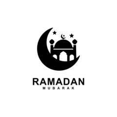 Ramadan simple flat logo vector illustration. Ramadan logo. Mosque logo
