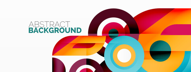 Abstract round shapes background. Minimalist decoration. Geometric background with circles and rings