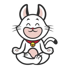 white cat yoga