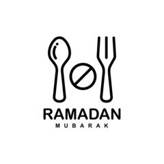 Ramadan fasting simple flat logo vector illustration. Fasting logo vector