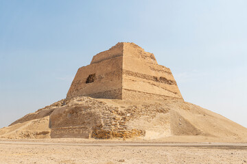 wrong pyramid in Meidum, near Cairo. Egypt. One of the oldest sights of Egypt in the desert.