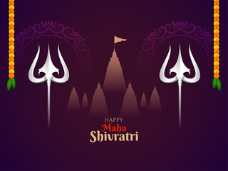 Fototapeta na wymiar Happy Maha Shivratri religious festival background design