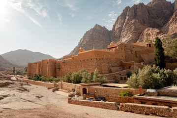 St. Catherine's Monastery, located in desert of the Sinai Peninsula in Egypt at the foot of Mount...