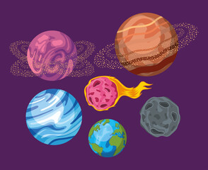 six space universe icons