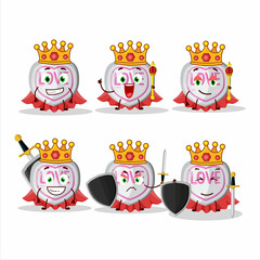 A Charismatic King white love candy cartoon character wearing a gold crown