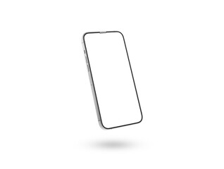 collection of new smartphone mockup blank screen isolated with on white background.