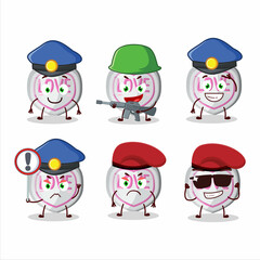 A dedicated Police officer of white love candy mascot design style