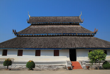 View Ancient Thai Lanna temple at Wat Ton Laeng,Nan, thailand