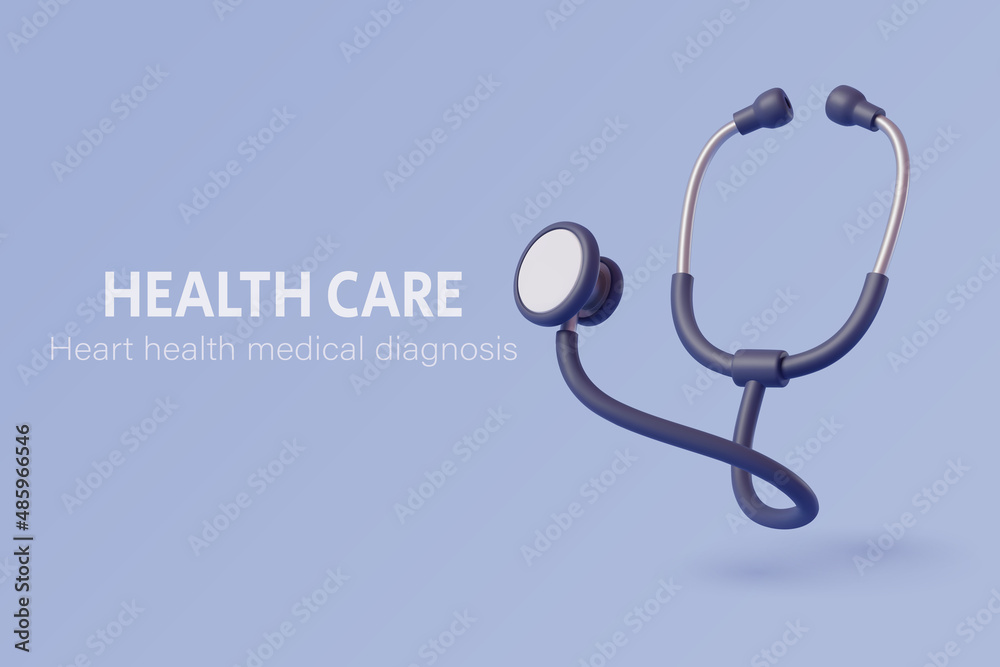 Wall mural medical stethoscope for doctors.