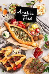 Turkish food on light background.