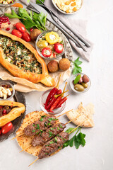 Turkish food on light background.