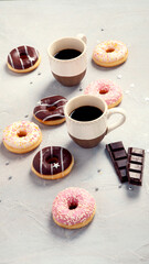 fresh donut with coffee