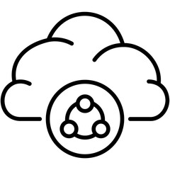 cloud connection outline icon