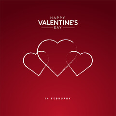 Valentines day background with hearts Premium design