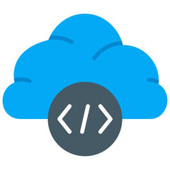 cloud coding flat icon