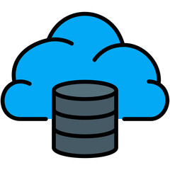 cloud database filled outline icon