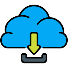 Obraz premium cloud download filled outline icon