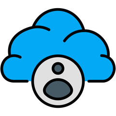 cloud service filled outline icon