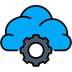 cloud settings filled outline icon