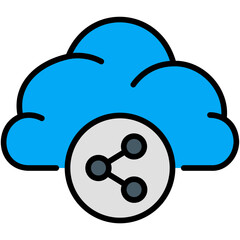 cloud sharing filled outline icon