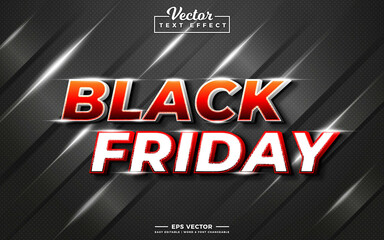 Black Friday vector 3d editable text effect