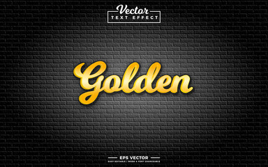 Golden 3d editable text effect