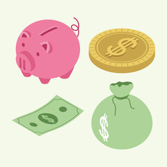 four budget management icons